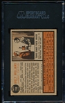 Autographed 1962 Topps Baseball- #288 Billy Williams, Cubs- SGC Certified & Encapsulated