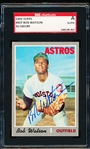 Autographed 1970 Topps Baseball- #407 Bob Watson, Astros- SGC Certified & Encapsulated