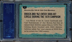 Autographed 1980 Topps Baseball- #1 Brock/ Yaz HL- Signed by Both! - PSA/ DNA Certified & Encapsulated