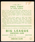 1933 Goudey Baseball- #86 Phil Todt, St. Paul Saints