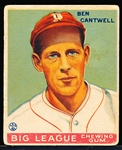 1933 Goudey Baseball- #139 Ben Cantwell, Boston Braves