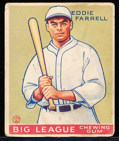 1933 Goudey Baseball- #148 Eddie Farrell, Yankees