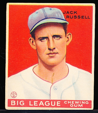 1933 Goudey Baseball- #167 Jack Russell, Washington