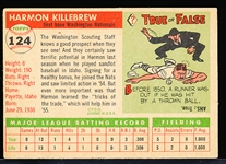 1955 Topps Baseball- #124 Harmon Killebrew RC, Washington