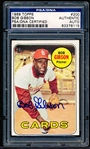 Autographed 1969 Topps Baseball- #200 Bob Gibson, Cards- PSA/DNA Certified & Encapsulated