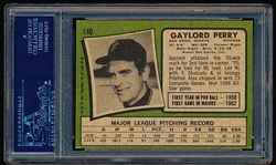 Autographed 1971 Topps Baseball- #140 Gaylord Perry, Giants- PSA/DNA Certified & Encapsulated