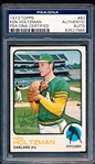 Autographed 1973 Topps Baseball- #60 Ken Holtzman, Oakland A’s- PSA/ DNA Certified & Encapsulated