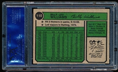 Autographed 1974 Topps Baseball- #110 Billy Williams, Cubs- PSA/ DNA Certified & Encapsulated