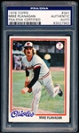 Autographed 1978 Topps Baseball- #341 Mike Flanagan, Orioles- PSA/ DNA Certified & Encapsulated