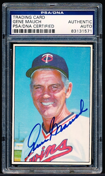 Autographed 1977 Minnesota Twins Team Issue- #11 Gene Mauch- PSA/ DNA Certified & Encapsulated