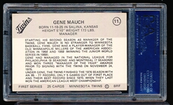 Autographed 1977 Minnesota Twins Team Issue- #11 Gene Mauch- PSA/ DNA Certified & Encapsulated