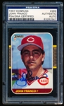 Autographed 1987 Donruss Baseball- #289 John Franco, Reds- PSA/ DNA Certified & Encapsulated