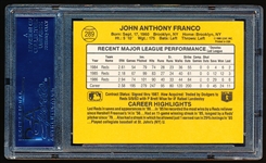 Autographed 1987 Donruss Baseball- #289 John Franco, Reds- PSA/ DNA Certified & Encapsulated