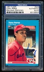 Autographed 1987 Fleer Baseball- #209 Tony Perez, Reds- PSA/ DNA Certified & Encapsulated
