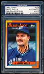 Autographed 1990 Topps Baseball- #229 David Wells, Blue Jays- PSA/ DNA Certified & Encapsulated