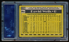Autographed 1990 Topps Baseball- #229 David Wells, Blue Jays- PSA/ DNA Certified & Encapsulated
