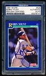 Autographed 1991 Score Bb- #525 Robin Yount, Brewers- PSA/ DNA Certified & Encapsulated