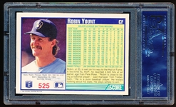 Autographed 1991 Score Bb- #525 Robin Yount, Brewers- PSA/ DNA Certified & Encapsulated