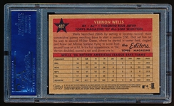 Autographed 2007 Topps Heritage Bb- #487 Vernon Wells, Blue Jays- PSA/ DNA Certified & Encapsulated