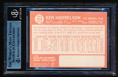 Autographed 1964 Topps Baseball- #419 Ken Harrelson, Athletics- Beckett Certified & Encapsulated
