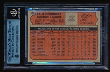 Autographed 1972 Topps Bb- #508 Ellie Hendricks, Orioles- Beckett Certified & Encapsulated