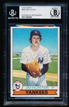 Autographed 1979 Topps Bb- #670 Jim Hunter, Yankees- Beckett Certified & Encapsulated
