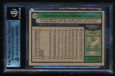Autographed 1979 Topps Bb- #670 Jim Hunter, Yankees- Beckett Certified & Encapsulated