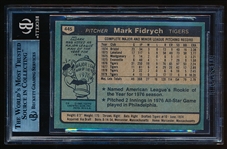 Autographed 1980 Topps Bb- #448 Mark Fidrych, Tigers- Beckett Certified & Encapsulated