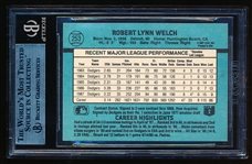 Autographed 1988 Donruss Bb- #263 Bob Welch, Dodgers- Beckett Certified & Encapsulated