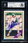 Autographed 1988 Topps Bb Traded- #126T Walt Weiss, A’s- Beckett Certified & Encapsulated