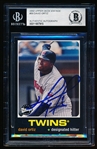 Autographed 2002 Upper Deck Vintage Bb- #99 David Ortiz. Twins- Beckett Certified & Encapsulated