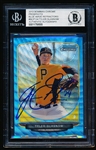 Autographed 2013 Bowman Chrome Prospects Bb “Blue Wave Refractors”- #BCP Tyler Glasnow, Pirates- Beckett Certified & Encapsulated
