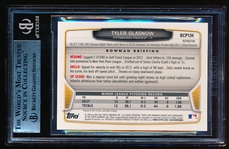 Autographed 2013 Bowman Chrome Prospects Bb “Blue Wave Refractors”- #BCP Tyler Glasnow, Pirates- Beckett Certified & Encapsulated