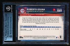 Autographed 2015 Topps Bb- #660 Roberto Osuna, Blue Jays- Beckett Certified & Encapsulated