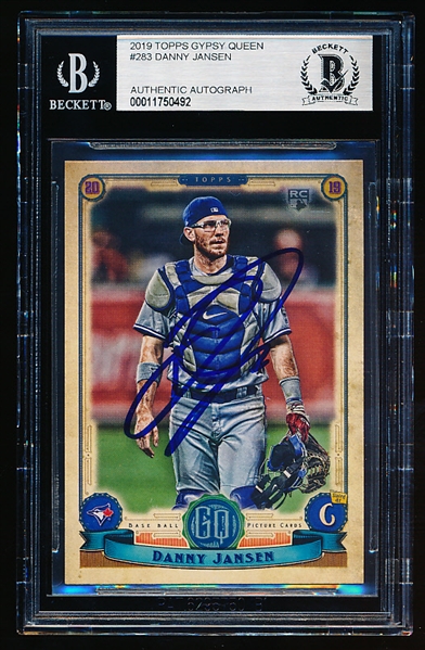 Autographed 2019 Topps Gypsy Queen Bb- #283 Danny Jansen, Blue Jays- Beckett Certified & Encapsulated