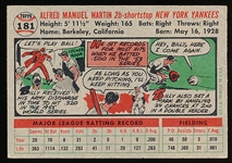 1956 Topps Bb- #181 Billy Martin, Yankees