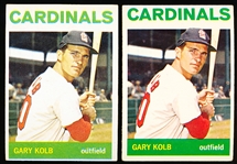 1964 Topps Bb- #119 Gary Kolb- 2 Slight Color Variations