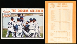 1964 Topps Bb- #140 “The Dodgers Celebrate”- 5 Cards