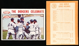 1964 Topps Bb- #140 “The Dodgers Celebrate”- 8 Cards