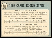 1965 Topps Bb- #477 Steve Carlton RC