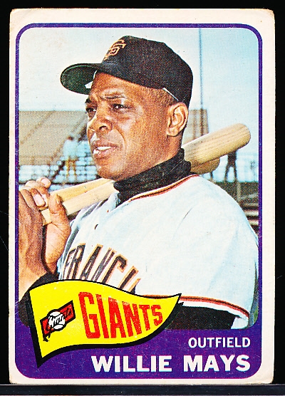 1965 Topps Bb- #250 Willie Mays, Giants