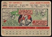1956 Topps Bb- #101 Roy Campanella, Dodgers