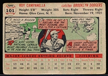 1956 Topps Bb- #101 Roy Campanella, Dodgers
