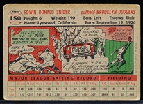 1956 Topps Bb- #150 Duke Snider, Dodgers- Gray back