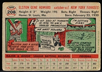 1956 Topps Bb- #208 Elston Howard, Yankees