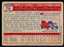 1957 Topps Bb- #76 Bob Clemente, Pirates