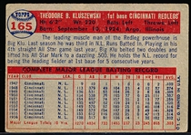 1957 Topps Bb- #165 Ted Kluszewski, Reds