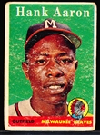 1958 Topps Bb- #30 Hank Aaron, Braves