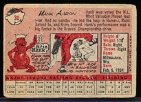 1958 Topps Bb- #30 Hank Aaron, Braves