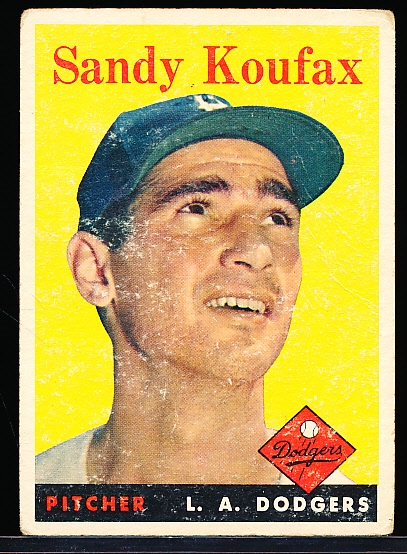 1958 Topps Bb- #187 Sandy Koufax, Dodgers